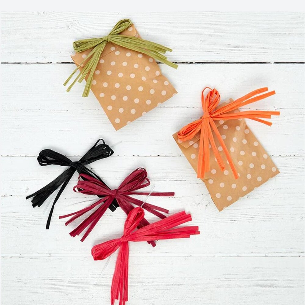 Colorful Set of 12 Different Colored Paper Raffia Ribbons Strands - Picture 4 of 7